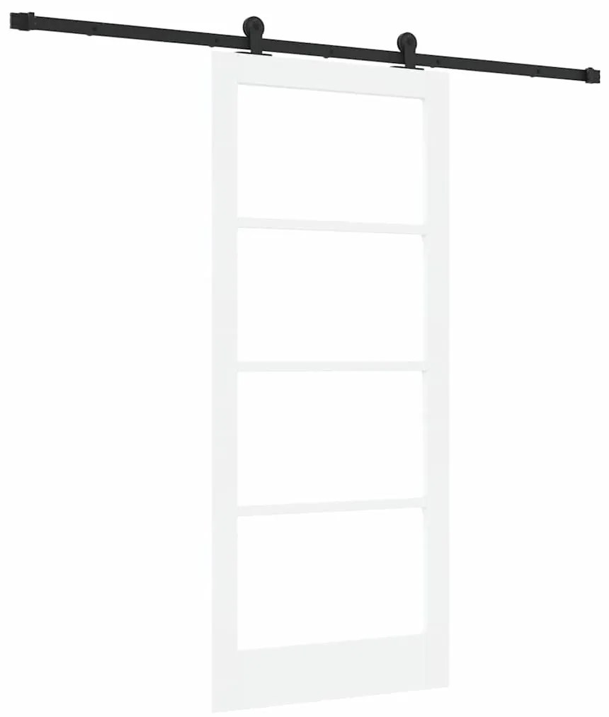 vidaXL Συρόμενη Πόρτα Λευκό 86 x 198.5 cm Ξύλο και μέταλλο