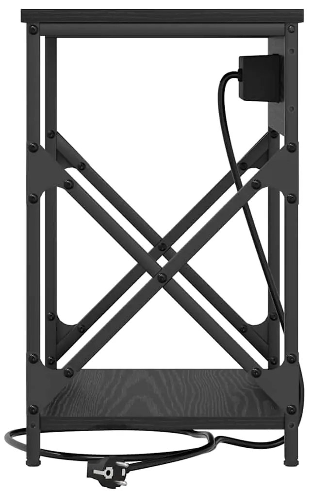 vidaXL Κομοδίνο Μαύρη δρυς 41 x 31 x 51 εκ. Επεξεργασμένο ξύλο