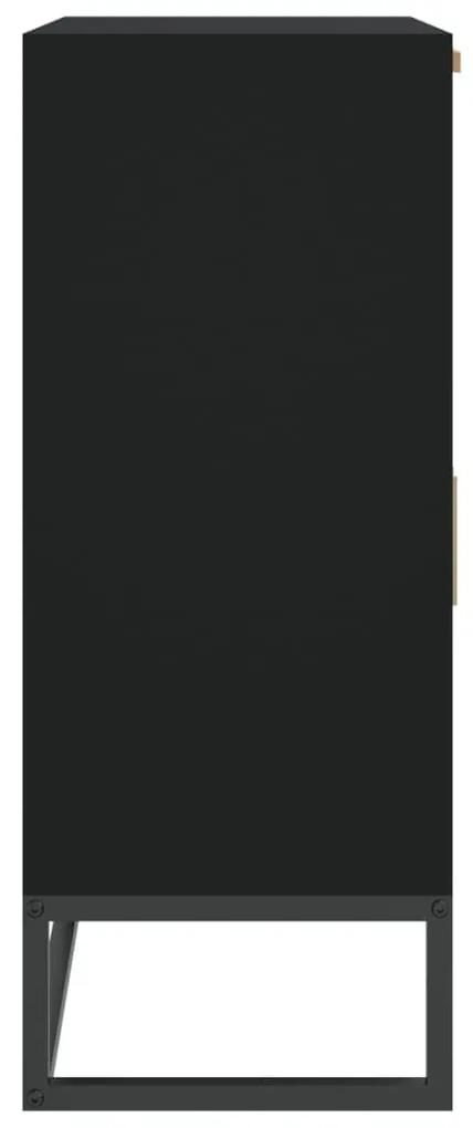 Συρταριέρα Μαύρη 60 x 30 x 75 εκ. από Επεξεργασμένο Ξύλο - Μαύρο
