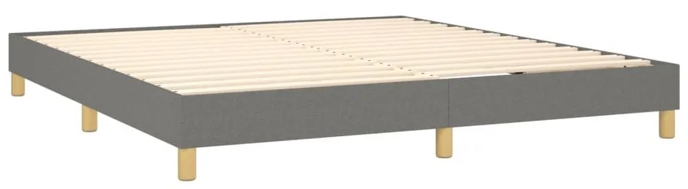 Κρεβάτι Boxspring με Στρώμα Σκούρο Γκρι 160x200 εκ Υφασμάτινο - Γκρι