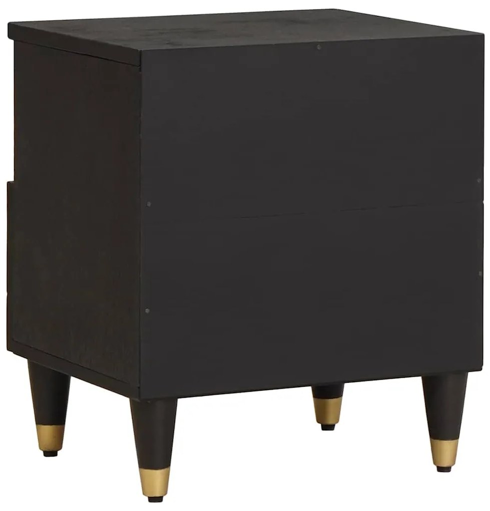 vidaXL Κομοδίνο 2 pcs Μαύρο 40 x 33 x 46 εκ. Στερεό ξύλο μάνγκο