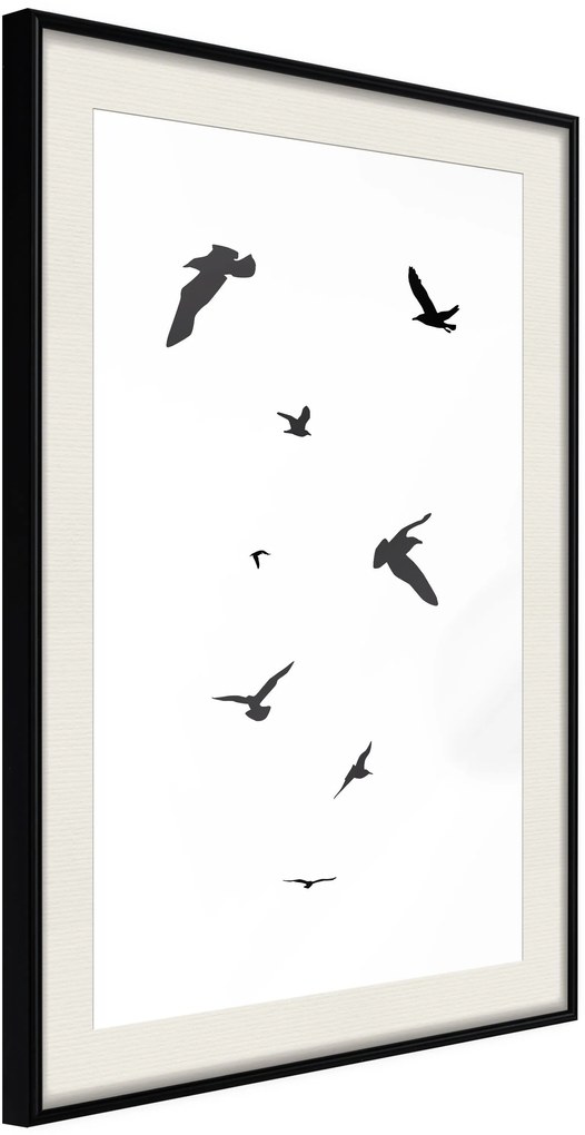 Αφίσα - Birds - 20x30 - Μαύρο - Με πασπαρτού