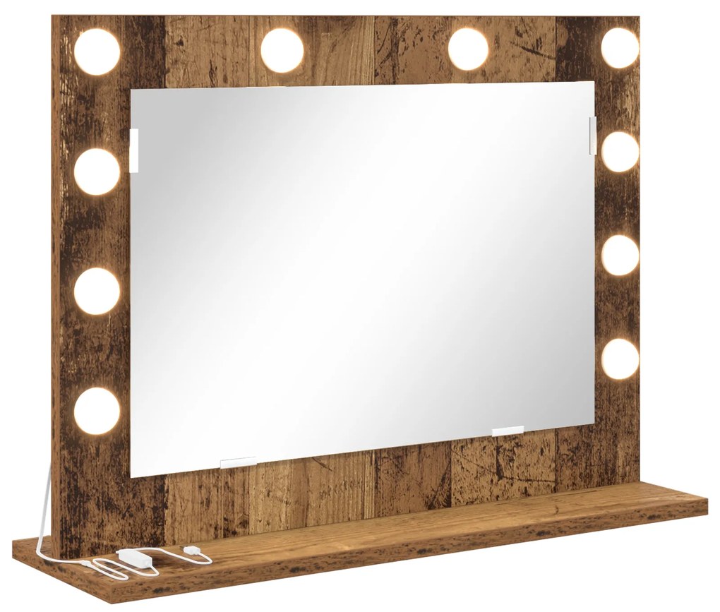 vidaXL καθρέφτης vanity  Παλιό ξύλο Ξύλο 60 x 45 x 18 εκ. Καθρέφτης