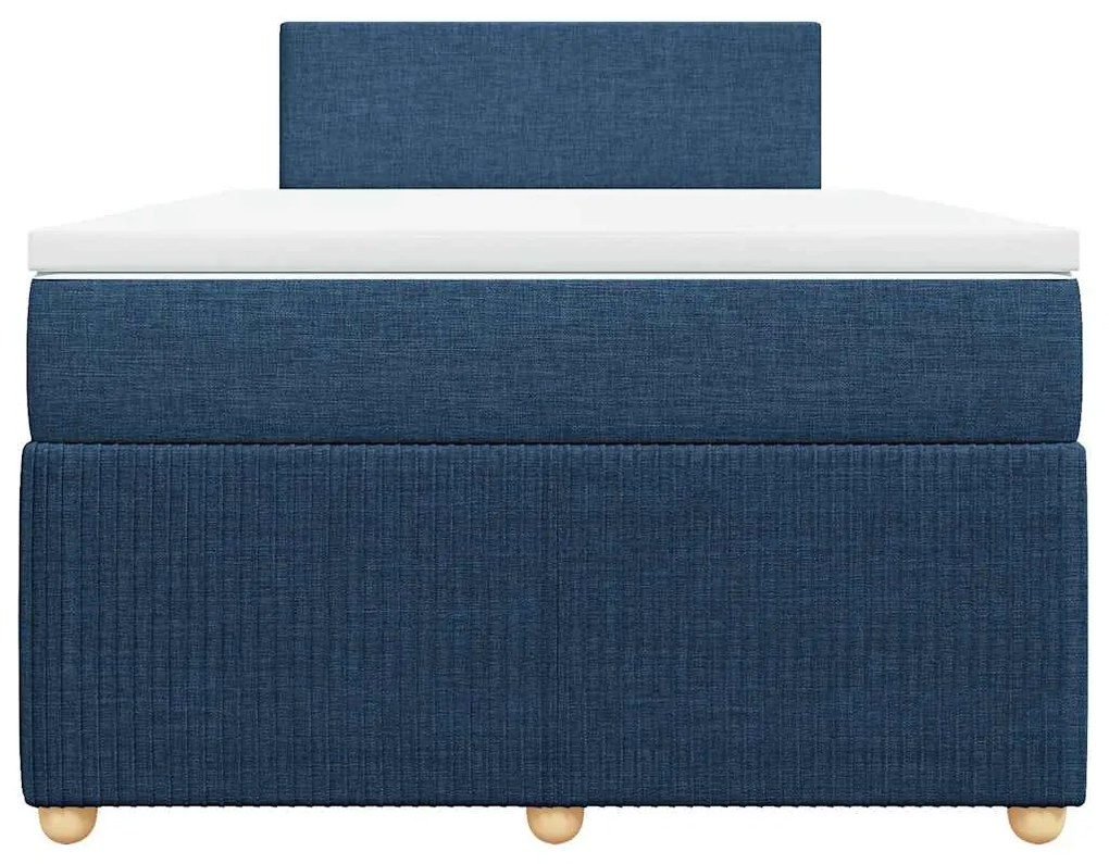 vidaXL Κρεβάτι Boxspring με Στρώμα Μπλε 120x190 εκ. Υφασμάτινο