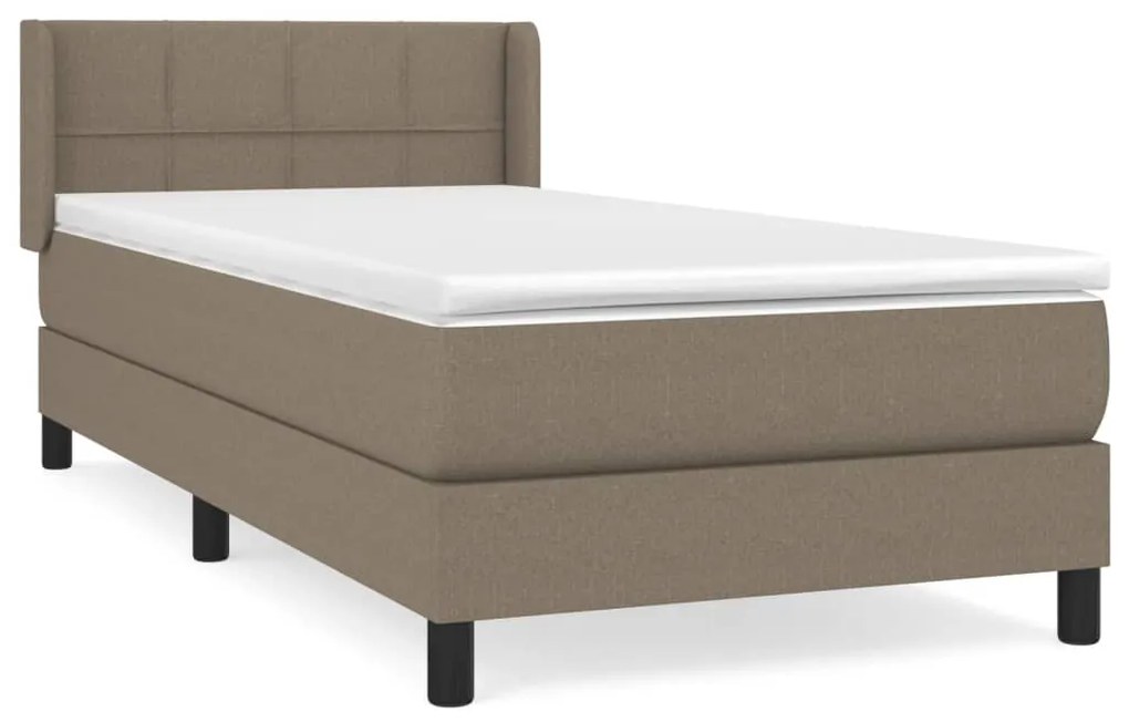 Κρεβάτι Boxspring με Στρώμα Taupe 90x190 εκ.Υφασμάτινο - Μπεζ-Γκρι