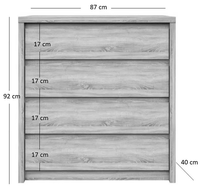 Συρταριέρα Norton Σονόμα 87x40x91.5εκ