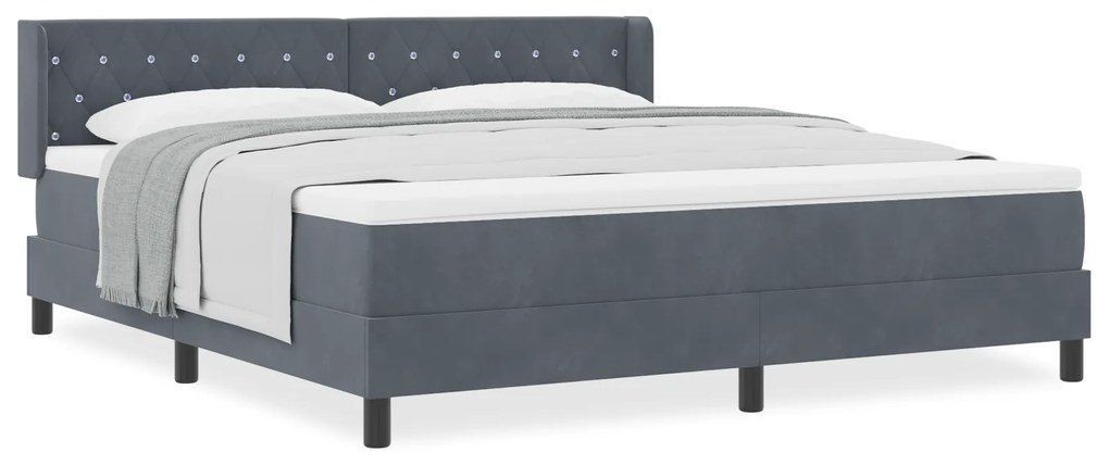 vidaXL Κρεβάτι με Στρώμα  Γκρι 180x200 εκ. Βελούδο