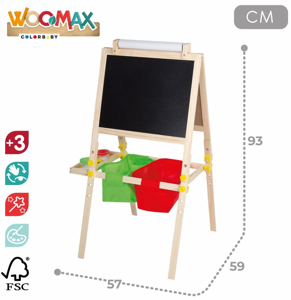 Μαύρος Πίνακας Διπλής Óψεως Colorbaby 57 x 93 x 59 cm x2