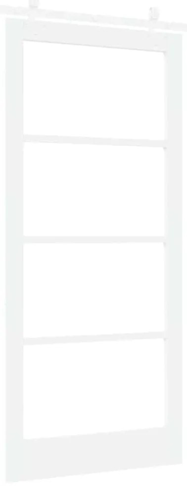 vidaXL Συρόμενη Πόρτα Χειροκίνητος Λευκό 93 x 202 cm Ξύλο και μέταλλο