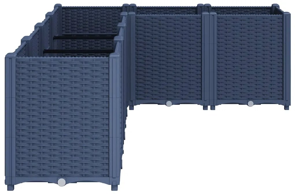 vidaXL Ζαρντινιέρα Κήπου Μπλε Γκρι 160x120x53 εκ. Πολυπροπυλένιο