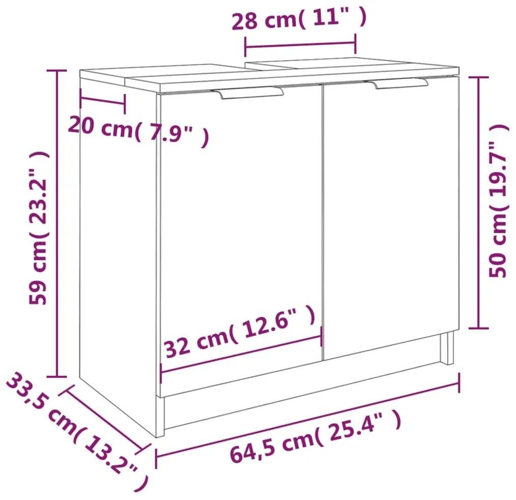 ΝΤΟΥΛΑΠΙ ΜΠΑΝΙΟΥ ΛΕΥΚΟ 64,5 X 33,5 X 59 ΕΚ. ΕΠΕΞΕΡΓΑΣΜΕΝΟ ΞΥΛΟ 811304