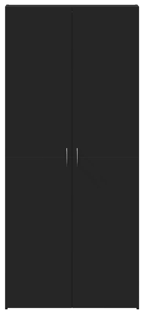 vidaXL Ντουλάπα παπουτσιών Μαύρη 80x35,5x180 εκ Επεξεργασμένο ξύλο