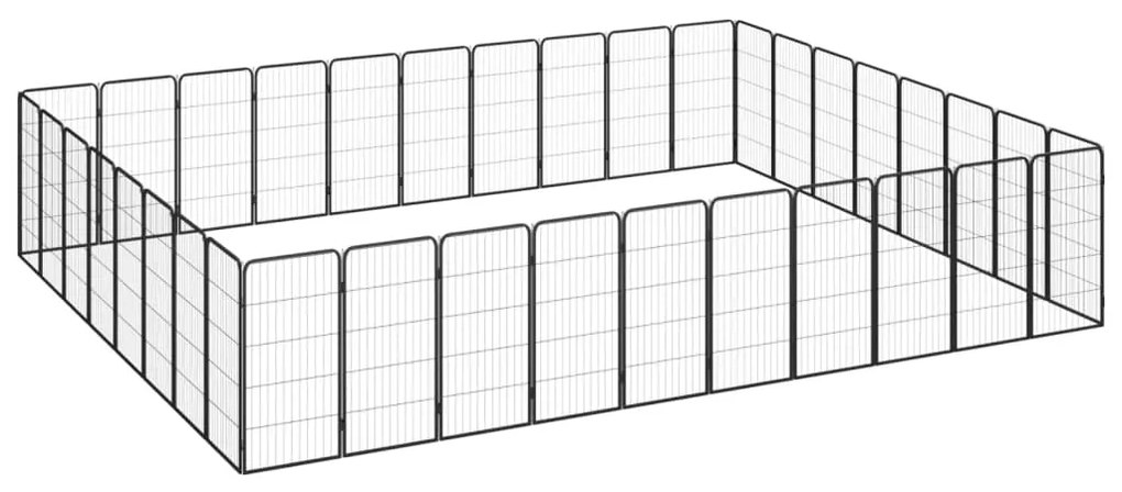 vidaXL Κλουβί Σκύλου 36 Πάνελ Μαύρο 50x100 εκ. Ατσάλι με Βαφή Πούδρας