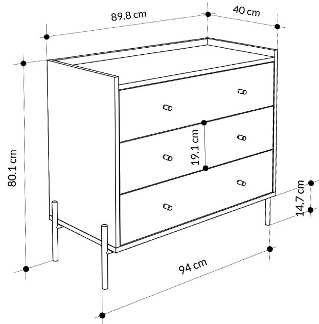 ΣΥΡΤΑΡΙΕΡΑ MALTA MEGAPAP ΧΡΩΜΑ SAPPHIRE OAK 94X40X80,1ΕΚ.