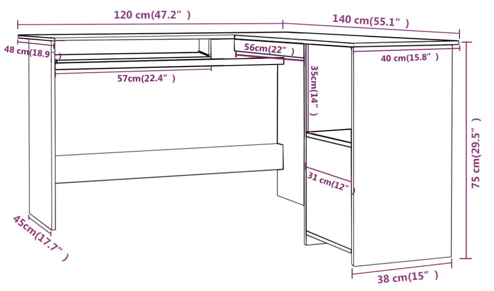 ΓΡΑΦΕΙΟ ΓΩΝΙΑΚΟ ΜΑΥΡΟ 120 X 140 X 75 ΕΚ. ΑΠΟ ΜΟΡΙΟΣΑΝΙΔΑ 800748