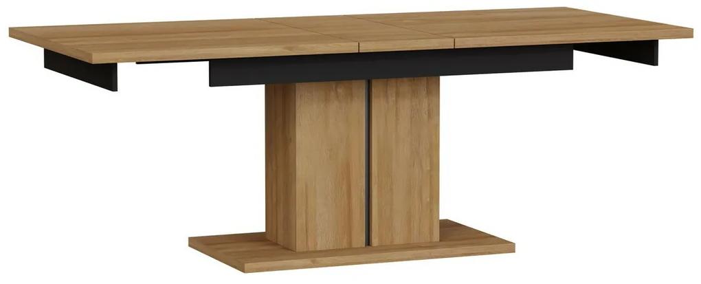 Πολυμορφικό τραπέζι σαλονιού Orlando S113, Γραφίτης, Grandson δρυς, 52x64x114cm, Ινοσανίδες μέσης πυκνότητας, Γωνιακό | Epipla1.gr