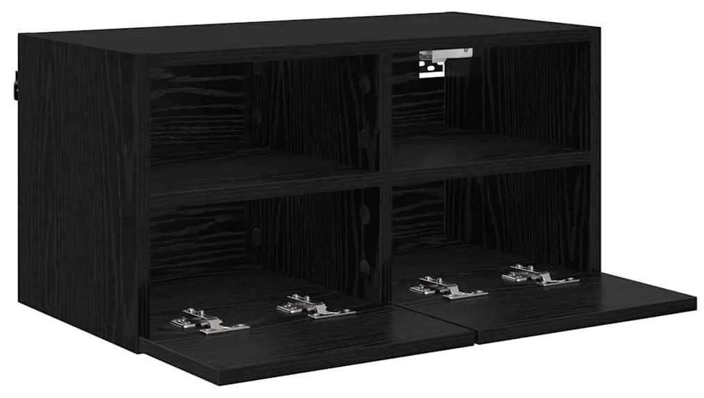 vidaXL Βάσεις τηλεόρασης Επιτοίχιο 2 pcs Μαύρη Οξυά 60 x 30 x 30 cm