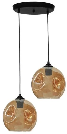 Κρεμαστό Φωτιστικό Οροφής 2xE27 Γυαλί Φ36cm Pop Heronia Lighting 02-0392 Μελί