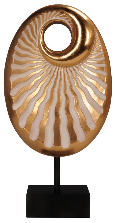 ESPIRAL OVAL DECO POLYRESIN ΧΡΥΣΟ ΜΑΥΡΟ 21,5x8,3xH42cm - 022511