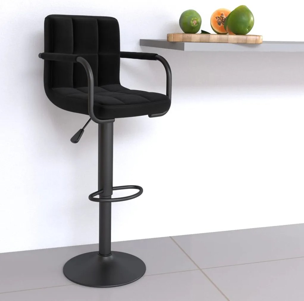 vidaXL Σκαμπό Μπαρ Μαύρο Υφασμάτινο