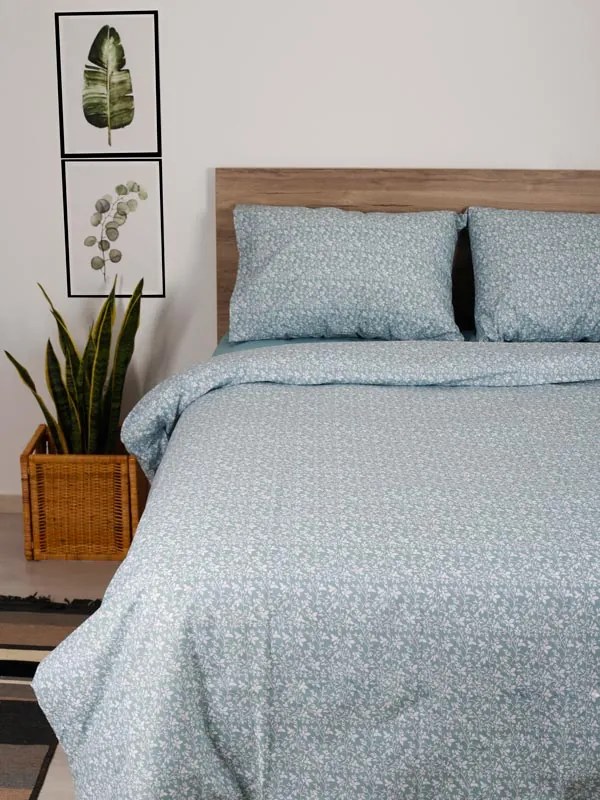 Σεντόνια Μονά 165x270 Σετ 3 Τεμ. Sunshine Home Cotton Feelings 920 Aqua