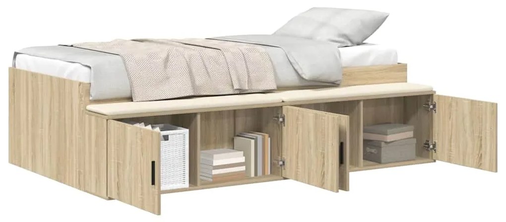 vidaXL Κρεβάτι με αποθηκευτικό χώρο Sonoma Δρυς 90 x 190 cm