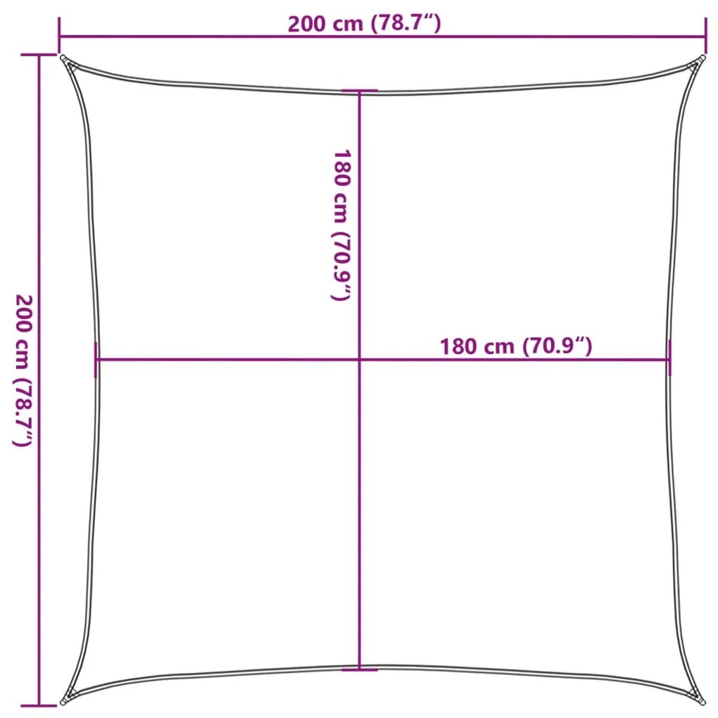 Πανί Σκίασης Κόκκινο 2 x 2 μ. από HDPE 160 γρ./μ² - Κόκκινο