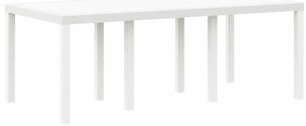 vidaXL Σέτ φαγητού για κήπο 7 pcs Λευκό Rattan Polt