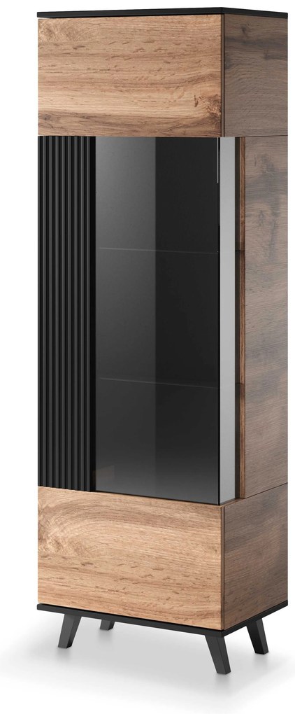 RANDOM W-1 display cabinet, color: wotan oak/black DIOMMI V-PL-RANDOM-W-1