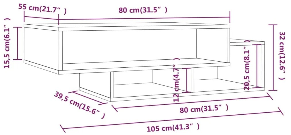 ΤΡΑΠΕΖΑΚΙ ΣΑΛΟΝΙΟΥ ΓΚΡΙ SONOMA 105X55X32 ΕΚ. ΕΠΕΞΕΡΓΑΣΜΕΝΟ ΞΥΛΟ 815982