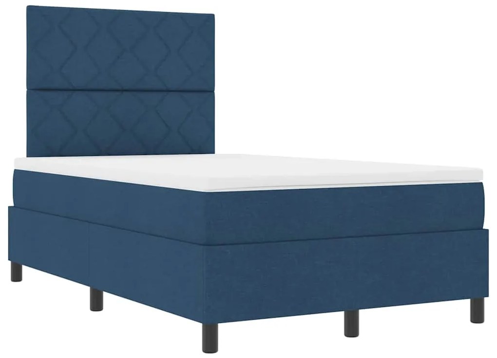 vidaXL Κρεβάτι με ελατήρια με στρώμα Μπλε 120 x 190 cm ύφασμα