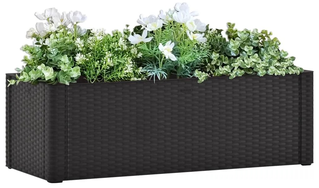 vidaXL Ζαρντινιέρα Κήπου Ανθρακί 100x43x33 εκ. με Αυτόματο Πότισμα
