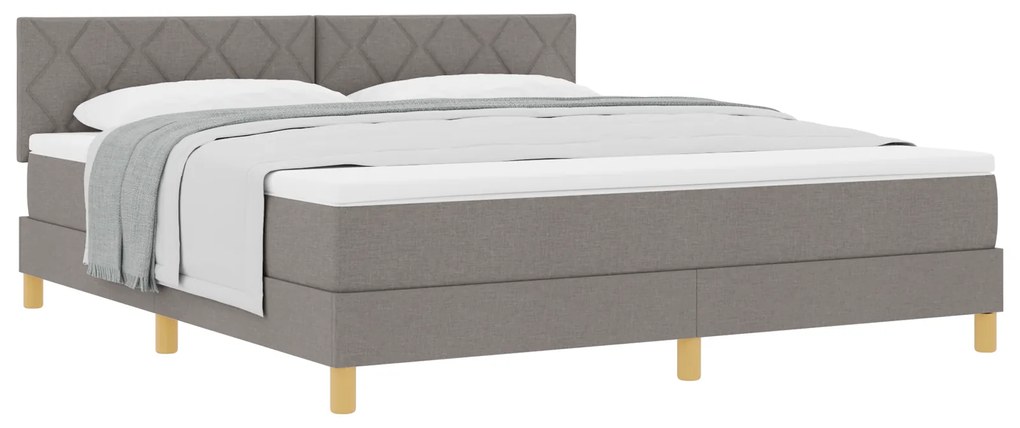 vidaXL Κρεβάτι με Βάση και Στρώμα Ταμπούρ 180x200 εκ. Ύφασμα