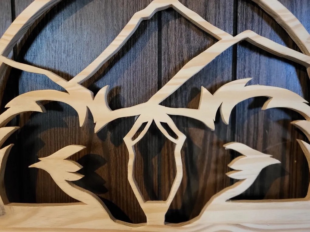 Intra απο ξύλο plywood  Χρώμα wenge 3mm-4mm πάχος - Ελάφια και Κέρατα Υπογράφουν Δίασταση 30x20 cm INTRAFABR-107526771