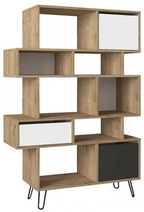 ΒΙΒΛΙΟΘΗΚΗ-ΡΑΦΙΕΡΑ Enola GREY OAK-BLACK 100x35x150εκ 881-221-053