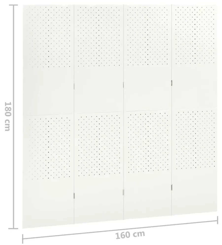 Διαχωριστικά Δωματίου 2 τεμ με 4 Πάνελ Λευκό 160x180εκ.  Ατσάλι - Λευκό