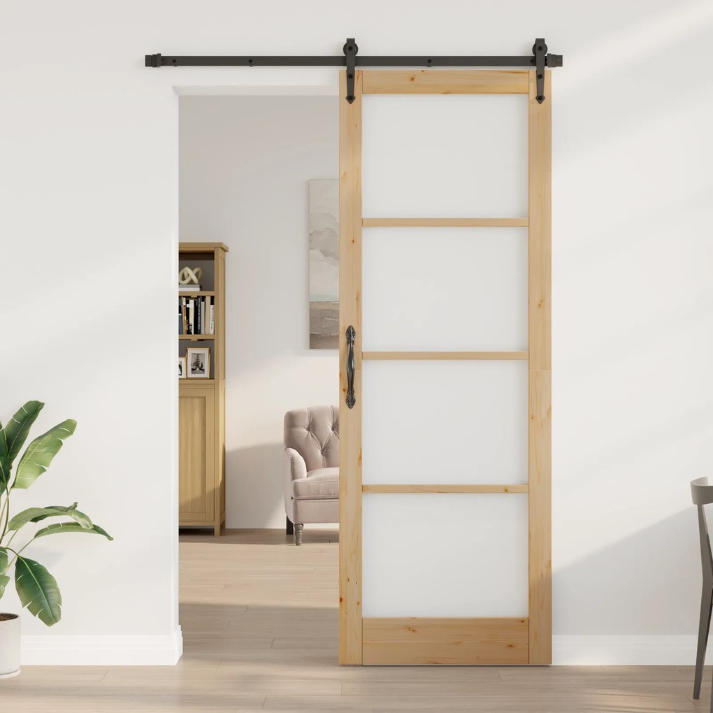 vidaXL Εσωτερική Πόρτα με Γυαλί "ORKDAL" 83x232x4 εκ. Στερεό Ξύλο Πεύκου