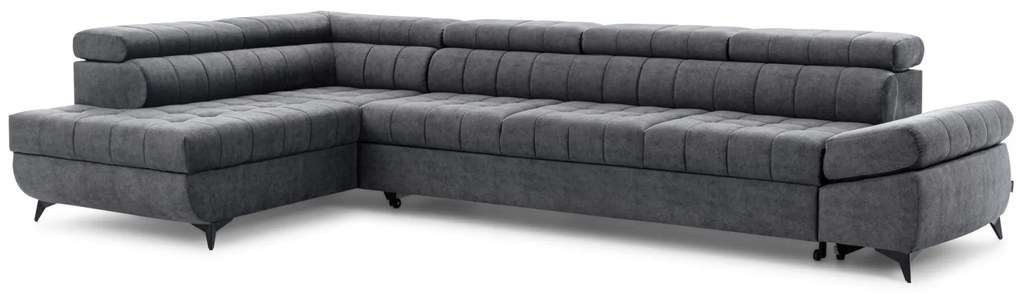 Γωνιακός καναπές/Κρεβάτι Valer Maxi  /Γκρι/ 349x97x203/ Aριστερή γωνία BOG265
