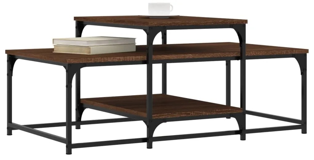 vidaXL Τραπεζάκι Σαλονιού Καφέ Δρυς 102 x 60 x 45 εκ. Επεξεργ. Ξύλο