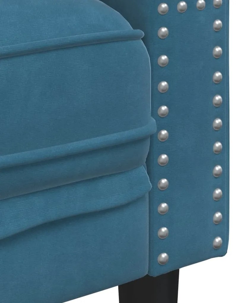 vidaXL Πολυθρόνα Chesterfield Μπλε Βελούδινη