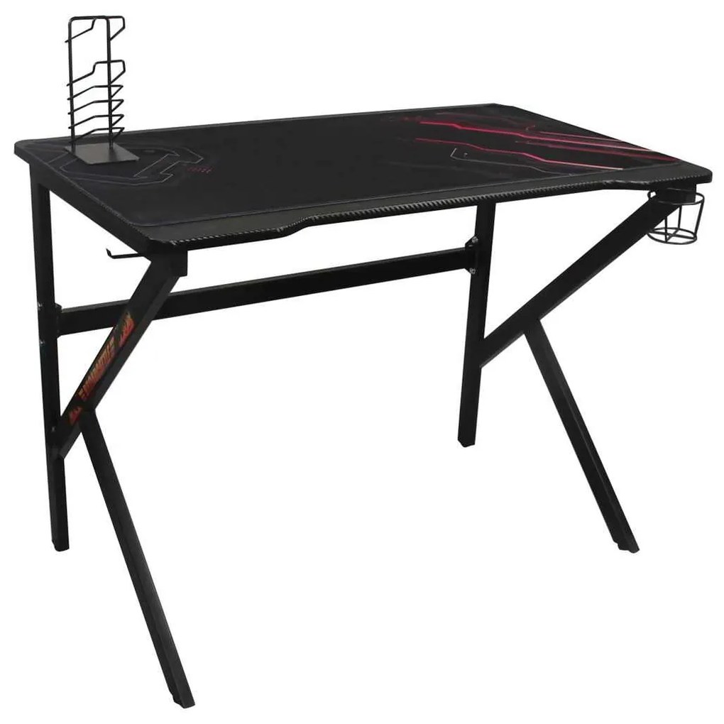 Gaming Γραφειο 100X60Cm Steel Μαύρο . Διάσταση: 100x60x75cm