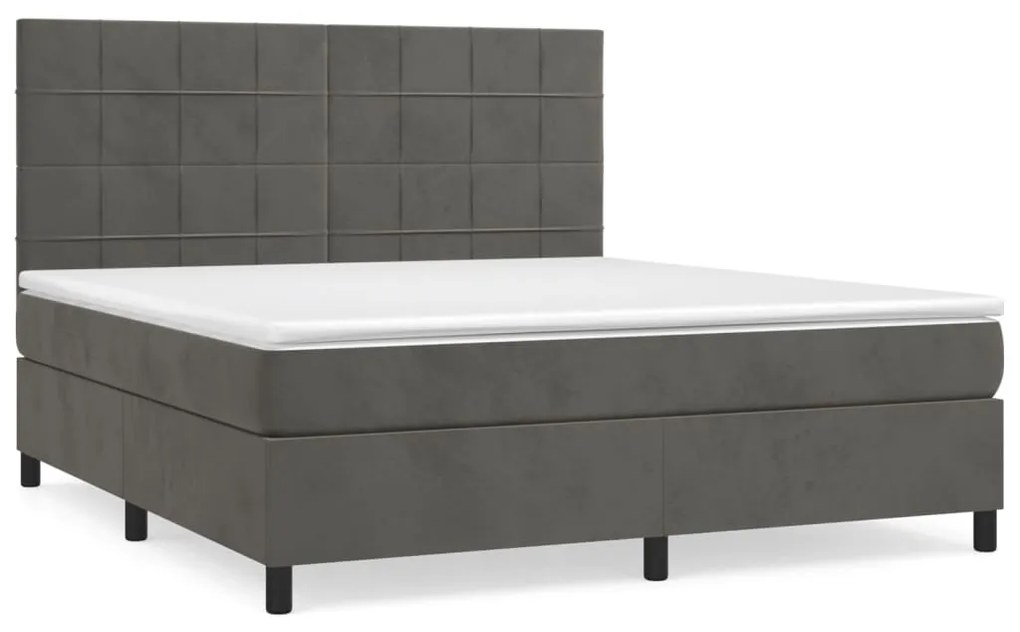 ΚΡΕΒΑΤΙ BOXSPRING ΜΕ ΣΤΡΩΜΑ ΣΚΟΥΡΟ ΓΚΡΙ 180X200 ΕΚ. ΒΕΛΟΥΔΙΝΟ 3143038