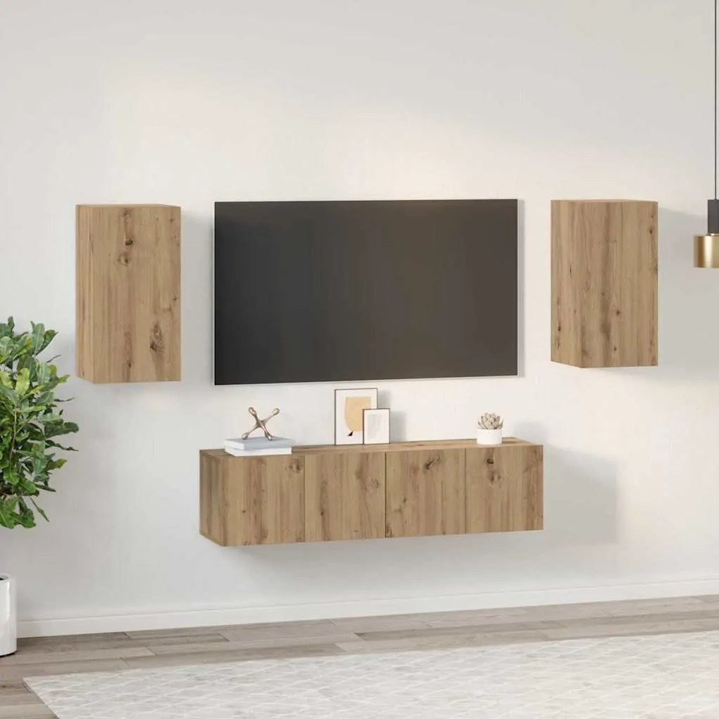 vidaXL Σετ επίπλου τηλεόρασης 4 pcs artisan δρυς 30.5 x 30 x 60 εκ.