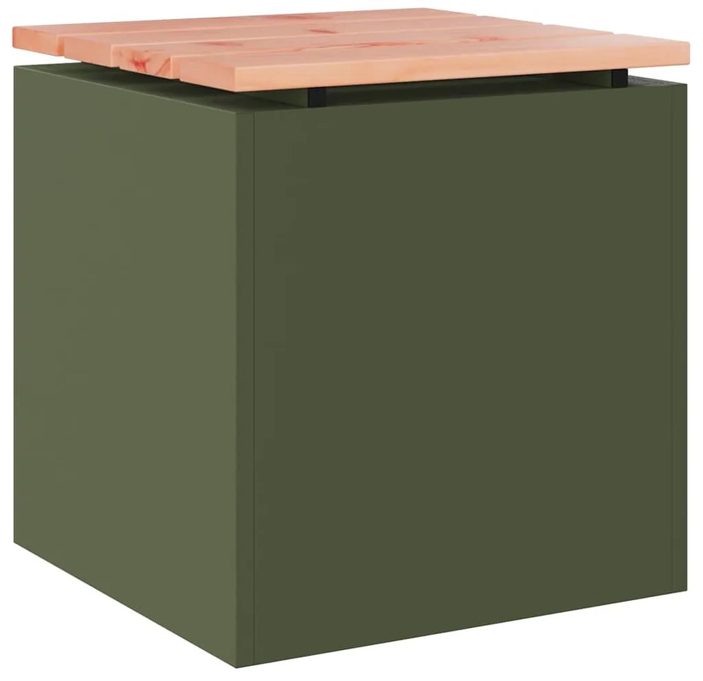 vidaXL Παγκάκι κήπου Λαδί 40 x 40 x 43 cm Ατσάλι