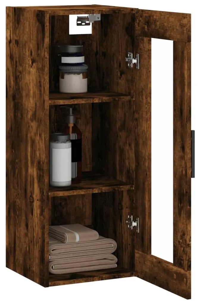 vidaXL Ντουλάπι Τοίχου Καπνιστή Δρυς 34,5 x 34 x 90 εκ.