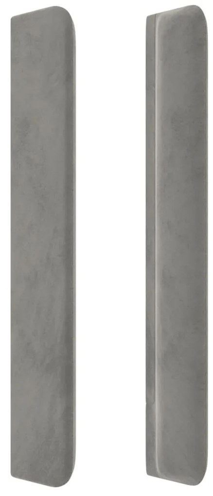 Κεφαλάρι με Πτερύγια Ανοιχτό Γκρι 93x16x118/128 εκ. Βελούδινο 3119476