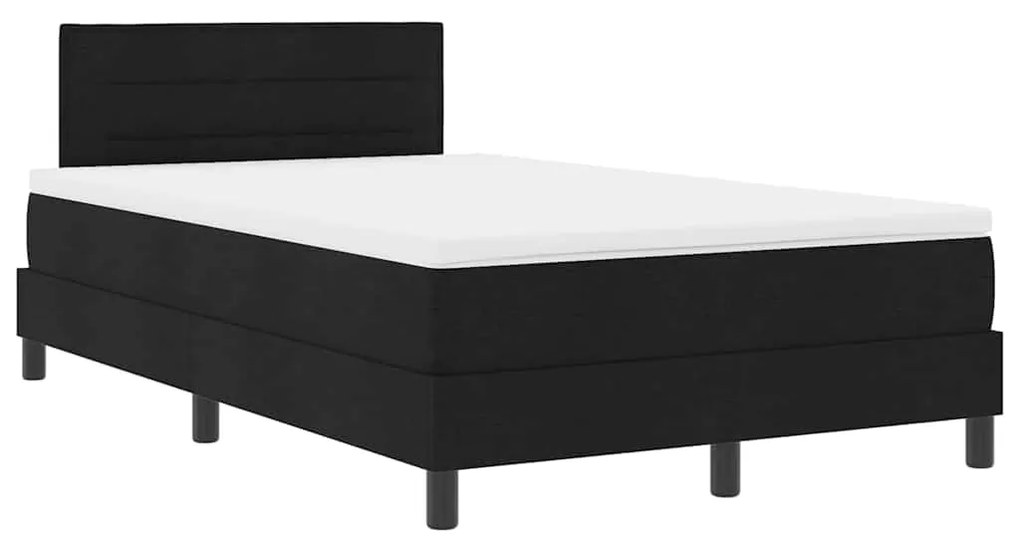 vidaXL Κρεβάτι με ελατήρια με στρώμα Μαύρο 120 x 190 cm ύφασμα