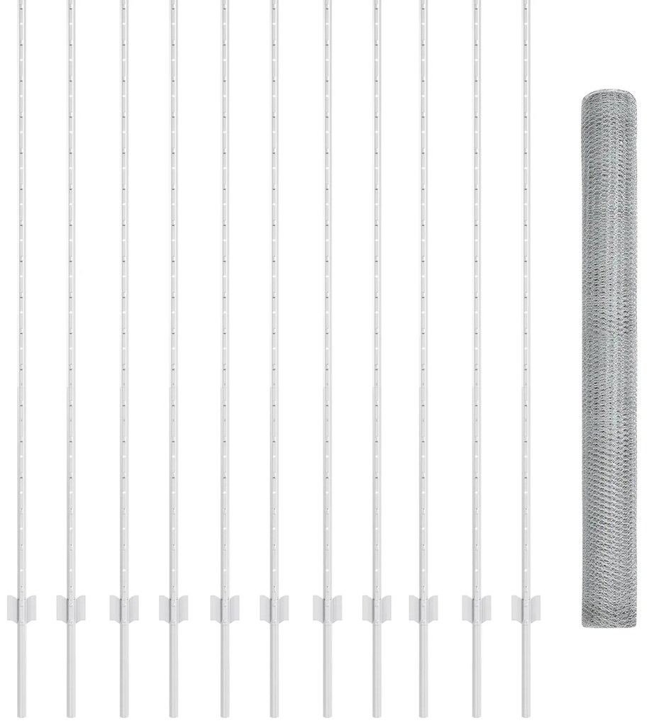 vidaXL Set Φράχτη Σετ 2 Γαλβανισμένος χάλυβας 25 x 1.5 μ φράχτης
