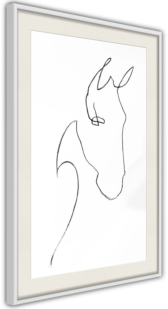 Αφίσα - Sketch of a Horse's Head - 20x30 - Χρυσό - Χωρίς πασπαρτού