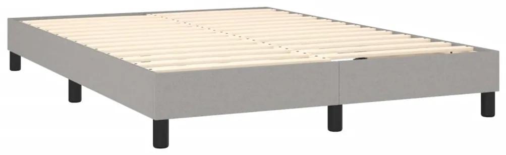 vidaXL Κρεβάτι Boxspring με Στρώμα Ανοιχτό Γκρι 140x200 εκ. Υφασμάτινο